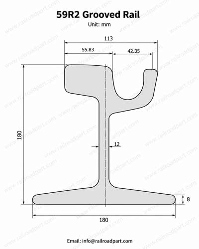 59R2 grooved rail profile drawing