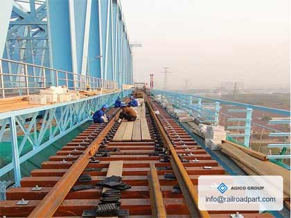 GFU composite sleepers installed on a railway bridge track