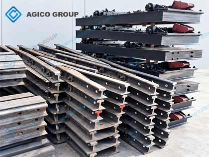 Railway guard rails in stock for switch, crossing and bridge projects